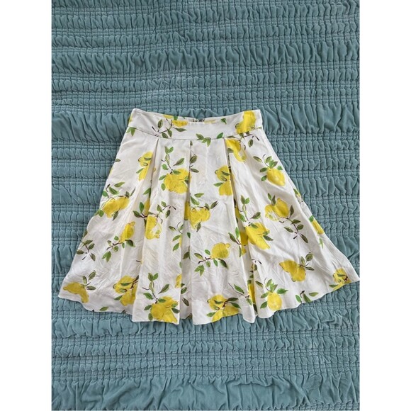 kate spade Dresses & Skirts - kate spade White Lemon-Print Circle Skirt with Yellow Fruit Motif-8